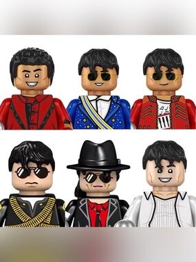 Custom Michael Jackson  - Set of 6 Mini Figures